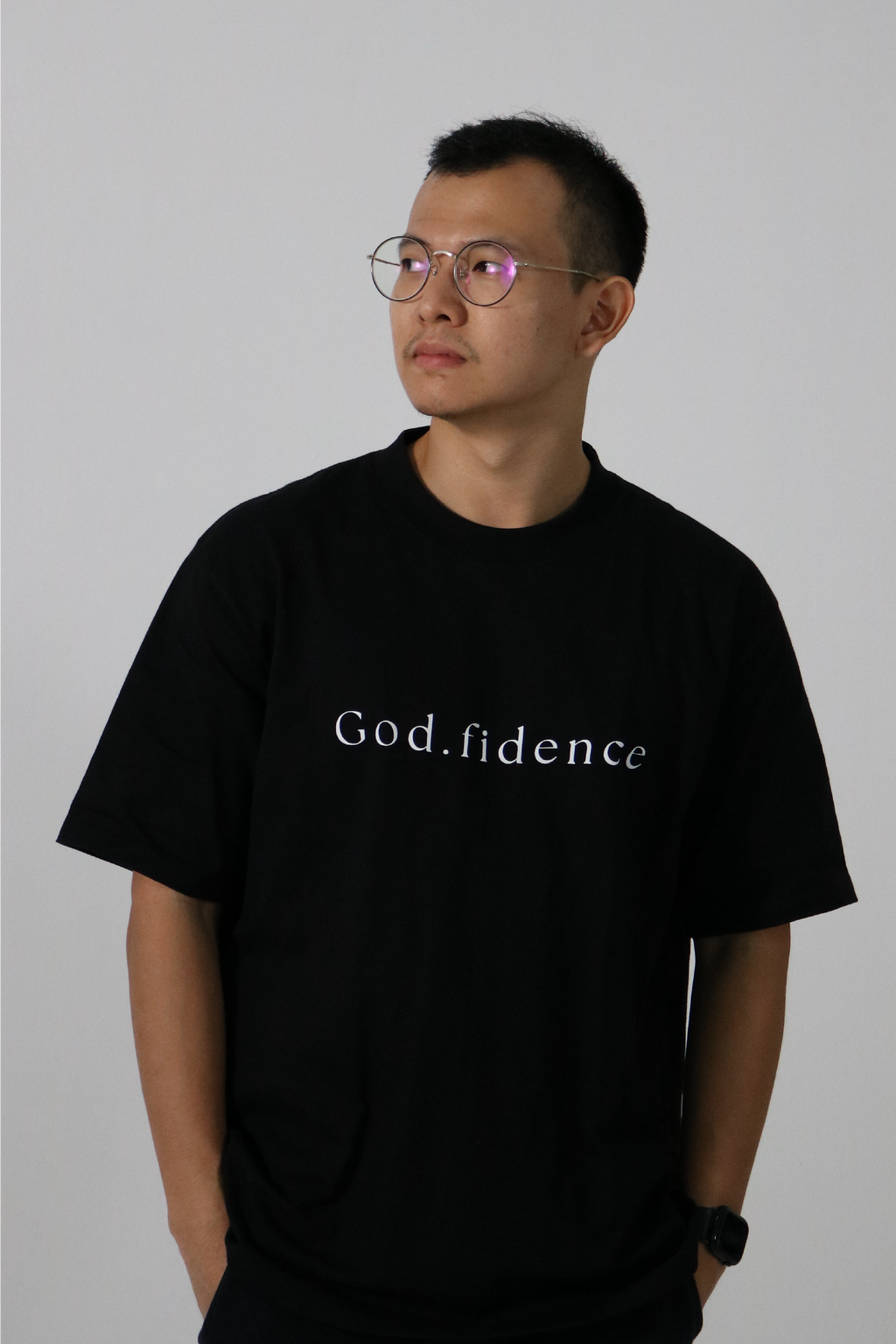 "God.fidence" - Oversized Black T-Shirt