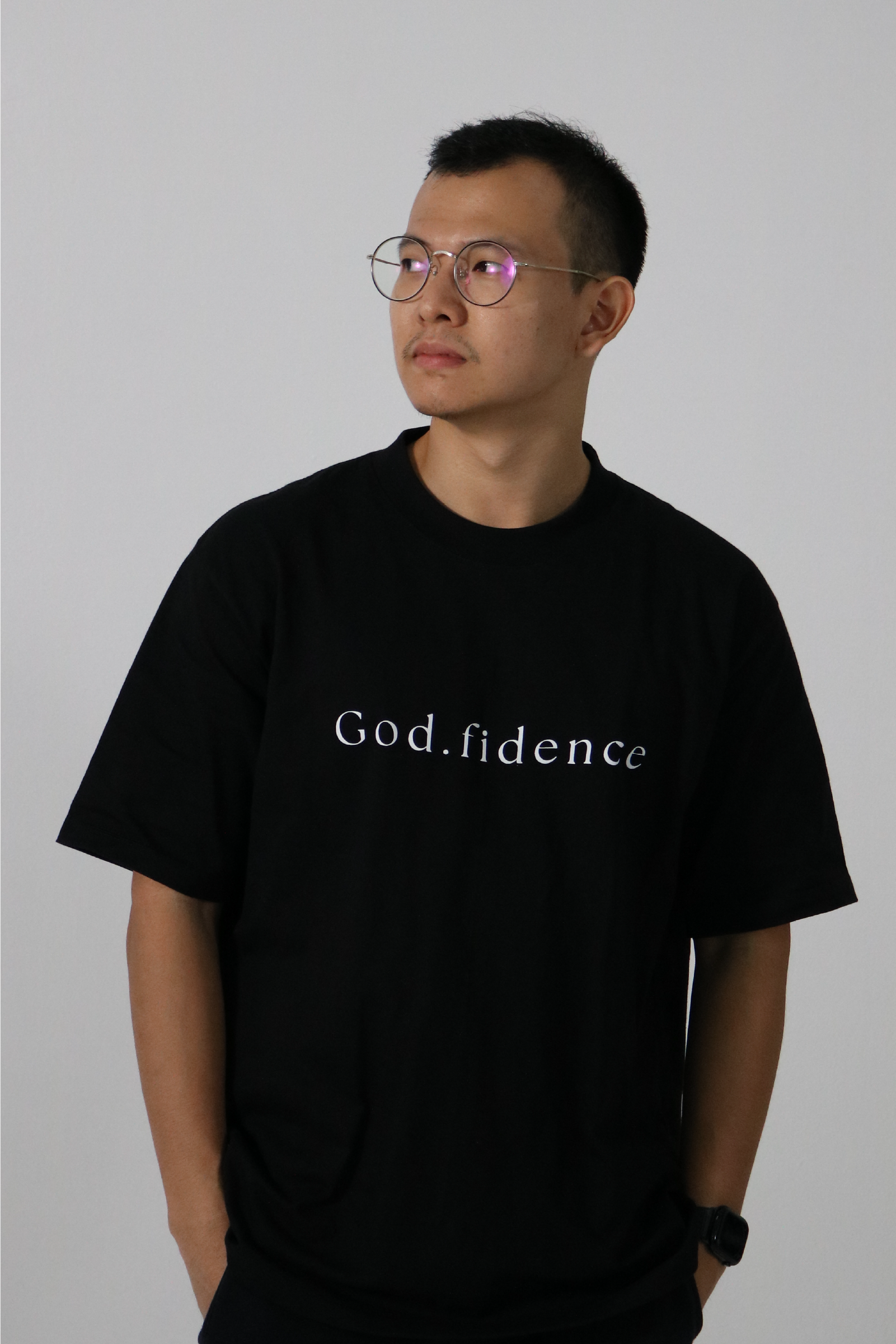 "God.fidence" - Oversized Black T-Shirt