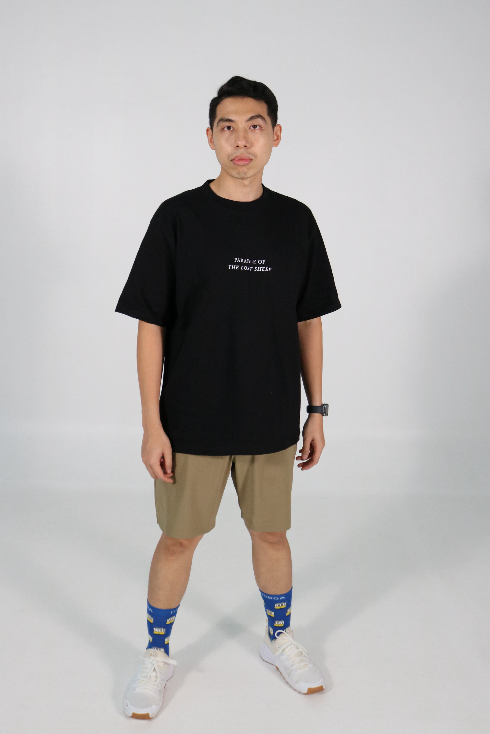 "Parable of the lost sheep" - Oversized Black T-Shirt