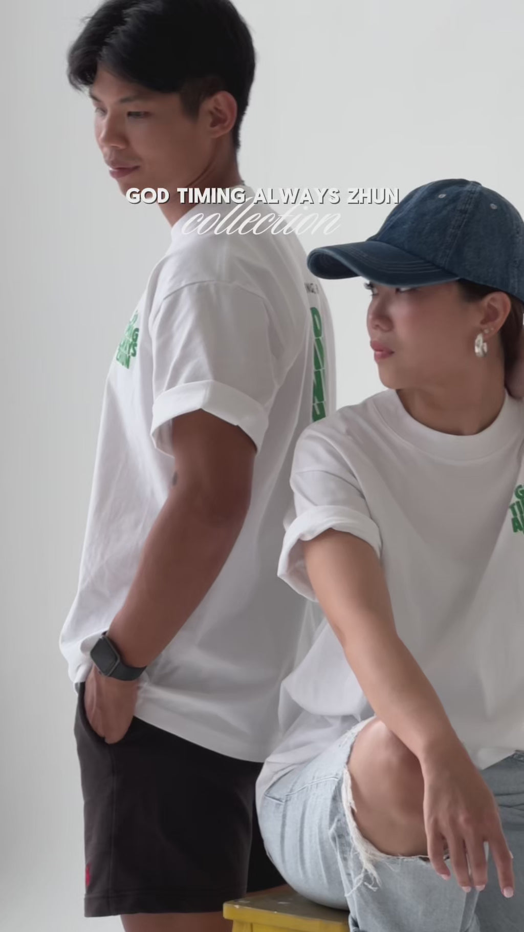 "God timing always zhun" - Oversized White T-Shirt